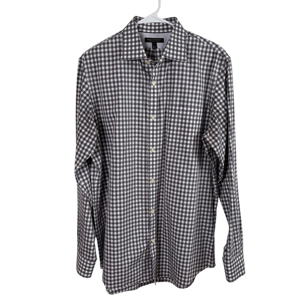 Banana Republic Other - Banana Republic Button Up Shirt Men's LT Purple Gingham Non-Iron Classic Fit